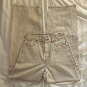 Garage Baggy High-rise Wide Leg Jeans in Cream/beige